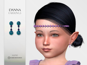 Sims 4 — Danna Earrings Toddler by Suzue — -New Mesh (Suzue) -5 Swatches -For Female -HQ Compatible