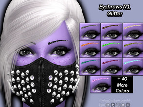 Sims 4 — [PATREON] Eyebrows N1 - Glitter by PinkyCustomWorld — Simple goth inspired eyebrows with glitter overlay. It