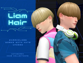 Sims 4 — Liam Hair by aithsims — 24 maxis match colors bowl cut styled hair unisex BGC