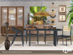Sims 4 — Mangrove Diningroom by Pilar — Ethnic elements and tropical woods
