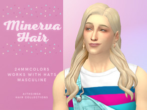 Sims 4 — Minerva Hair M by aithsims — Masculine *Restrict opposite frame 24 maxis match hair colors works with hats Teen