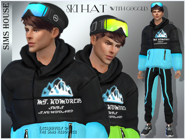 Sims 4 — SKI HAT with goggles by Sims_House — SKI HAT with goggles 10 options Ski hat with goggles for The Sims 4. All