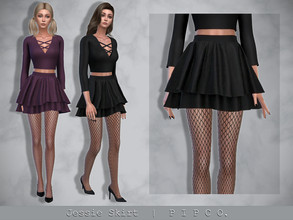 Sims 4 — Jessie Skirt. by Pipco — A layered skirt in 20 colors. Base Game Compatible New Mesh All Lods HQ Compatible