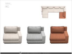 Sims 4 — Ardenn - sofa end R by Severinka_ — Right end section of modular sofa From the set 'Ardenn living room