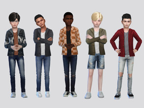 Sims 4 — Bugley Cardigan Boys by McLayneSims — TSR EXCLUSIVE Standalone item 7 Swatches MESH by Me NO RECOLORING Please