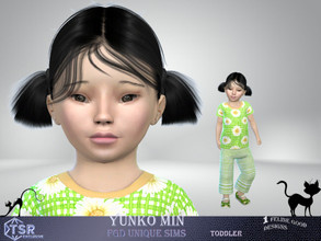 Sims 4 — Yunko Min by Merit_Selket — Yunko is a shy little girl, feeling most comfy with family around her Yunko Min