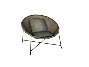 Sims 4 — Allys Garden Chair by Angela — Allys Garden chair. A wicker chair in a modern round shape with metal legs for