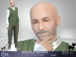 Sims 4 — Harold Brown by Merit_Selket — Harold loves his garden and spends most time outdoors Harold Brown Elder