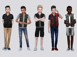 Sims 4 — Harley Vest Shirt Boys by McLayneSims — TSR EXCLUSIVE Standalone item 7 Swatches MESH by Me NO RECOLORING Please