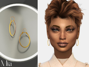 Sims 4 — Mia - female earrings by FlyStone — Golden two colored earrings