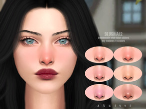 Sims 4 — BLUSH A12 by ANGISSI — *PREVIEWS MADE USING HQ MOD *Makeup category *6 colors *Sliders compatible *HQ mod