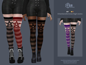 Sims 4 — Chantarelle knee high socks by sugar_owl — Gothic high socks with pentacle symbol for male and female sims. 7