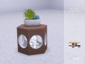 Sims 4 — Hexagon Pet Bed Table by kliekie — Bed for cats and small dogs, functions as both a pet bed and a table (with