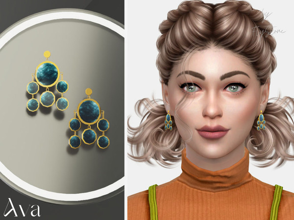 Sims 4 — Ava - female earrings by FlyStone — Amazing earrings with stones