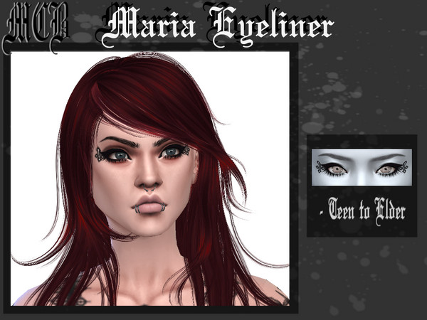 Sims 4 — Maria Eyeliner by MaruChanBe2 — Cute eyeliner for your goth cuties <3