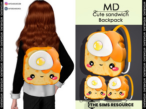 Sims 4 — cute sandwich backpack  Child by Mydarling20 — new mesh base game compatible all lods all maps 3 colors The