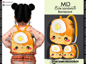 Sims 4 — cute sandwich backpack  Toddler by Mydarling20 — new mesh base game compatible all lods all maps 3 colors The