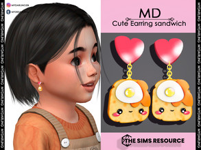 Sims 4 — Cute Earring sandwich Toddler by Mydarling20 — new mesh base game compatible all lods all maps 3 colors