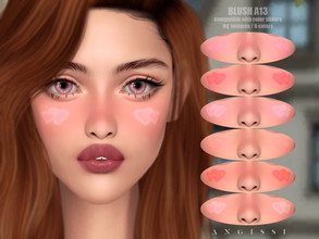 Sims 4 — BLUSH A13 by ANGISSI — *PREVIEWS MADE USING HQ MOD *Makeup category *6 colors *Sliders compatible *HQ mod