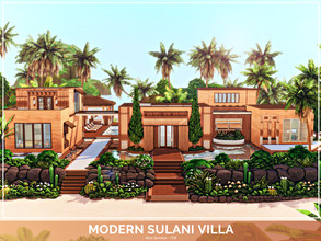 Sims 4 — Modern Sulani Villa - NO CC by Mini_Simmer — A modern villa built on a pool. It has 5 bedrooms, four bathrooms,