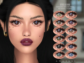 Sims 4 — EYES A106 by ANGISSI — PREVIEWS MADE USING HQ MOD *Facepaint category *12 colors *Sliders compatible *HQ mod