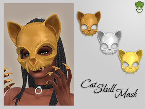 Sims 4 — Cat Skull Mask by kapakijo — Glasses category. Available in 3 colors. For male & female.