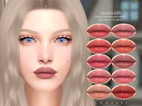 Sims 4 — Lipstick A89 by ANGISSI — *PREVIEWS MADE USING HQ MOD *Makeup category *10 colors *Sliders compatible *HQ mod