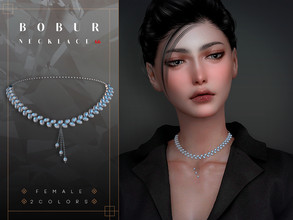 Sims 4 — Pearl Choker Necklace by Bobur2 — Pearl Choker Necklace for female 2 colors