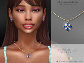 Sims 4 — Hannah Gem Necklace by Glitterberryfly — A gorgeous silver or gold necklace with a flower like gem