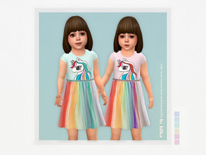 Sims 4 — Unicorn Dress 02 by lillka — 6 swatches Base game compatible Custom thumbnail