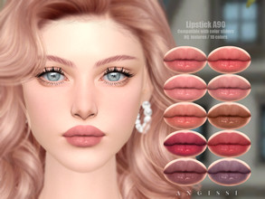 Sims 4 — Lipstick A90 by ANGISSI — *PREVIEWS MADE USING HQ MOD *Makeup category *10 colors *Sliders compatible *HQ mod