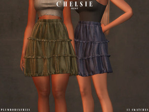Sims 4 — CHELSIE | skirt by Plumbobs_n_Fries — High Waisted Skirt with Ruffles New Mesh HQ Texture Female | Teen - Elders