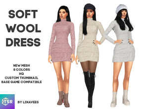 Sims 4 — ANTONINA - SOFT WOOL DRESS by linavees — New Mesh 8 colors Custom thumbnail Base game compatible Happy simming!
