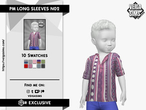 Sims 4 — PM LONG SLEEVES N01 by David_Mtv2 — - For toddler only; - 10 swatches; - New mesh with all LODs; - New maps.
