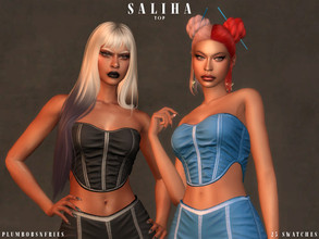 Sims 4 — SALIHA | top by Plumbobs_n_Fries — Corset Top New Mesh HQ Texture Female | Teen - Elders Hot Weather Enabled 25