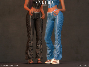 Sims 4 — SALIHA | pants by Plumbobs_n_Fries — Low Rise Flared Pants New Mesh HQ Texture Female | Teen - Elders 25