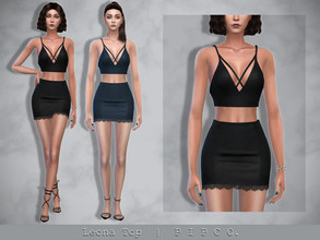 Sims 4 — Leona Top. by Pipco — A trendy top in 20 colors. Base Game Compatible New Mesh All Lods HQ Compatible Shadow,