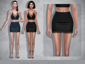 Sims 4 — Leona Skirt. by Pipco — A mini skirt with lace in 20 colors. Base Game Compatible New Mesh All Lods HQ