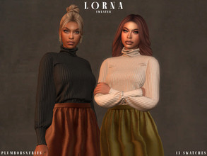 Sims 4 — LORNA | sweater by Plumbobs_n_Fries — Tucked In Turtle Neck Sweater New Mesh HQ Texture Female | Teen - Elders