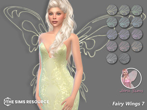 Sims 4 — Fairy Wings 7 by Jaru_Sims — New Mesh HQ mod compatible All LODs 14 swatches Teen to elder Custom thumbnail Size