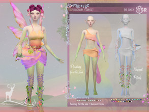 Sims 4 — FLOS FAIRY SKIN SET by DanSimsFantasy — This set contains: A paint for the skin + Accessories in arms and legs.