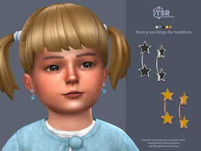 Sims 4 — Starry earrings for toddlers by sugar_owl — Female earrings decorated with colorful stars. 10 swatches. Toddlers