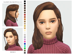 Sims 4 — Sandy Hairstyle for Child by -Merci- — New Maxis Match Hairstyle for Sims4. -24 EA Colours. -Unisex. -Base Game