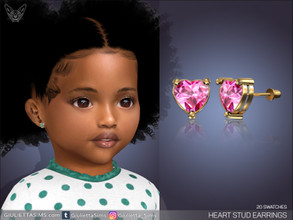 Sims 4 — Heart Stud Earrings For Toddlers by feyona — Heart Stud Earrings For Toddlers come in 20 swatches and 10