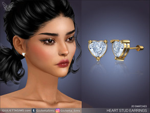 Sims 4 — Heart Stud Earrings by feyona — Heart Stud Earrings come in 20 swatches and 10 gemstones (diamond, garnet,
