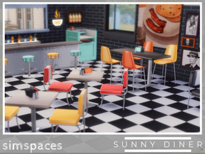 Sims 4 — Sunny Diner - part 2 by simspaces — A colorful flashback to diners of old, perfect for a cute little