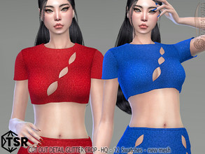 Sims 4 — Cut Out Detail Glitter Crop by Harmonia — New Mesh 12 Swatches HQ Please do not use my textures. Please do not