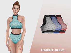 Sims 4 — Swimsuit Set No.2 Top by BeatBBQ — - 8 Colors - All Texture Maps - New Mesh (All LODs) - Custom Thumbnail - HQ