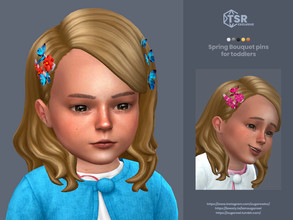 Sims 4 — Spring Bouquet pins for toddlers by sugar_owl — Female hair accessory (two pins) with flowers and butterflies. 8