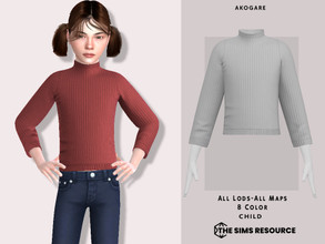 Sims 4 — Hannah Top by _Akogare_ — Akogare Hannah Top -8 Colors - New Mesh (All LODs) - All Texture Maps - HQ Compatible